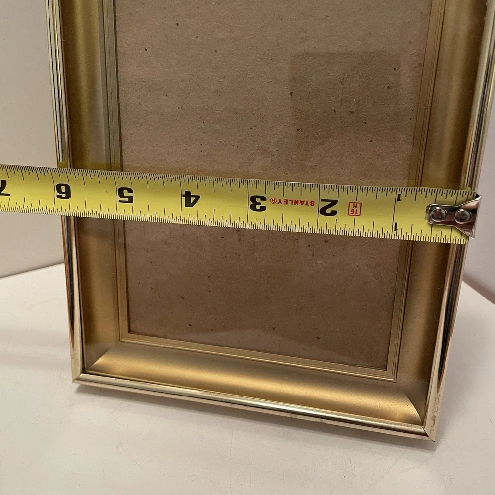 Vintage Gold Metal Shadow Box Photo Frame 5 X 7 Retro MCM